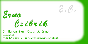 erno csibrik business card