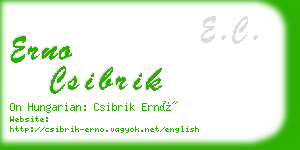 erno csibrik business card